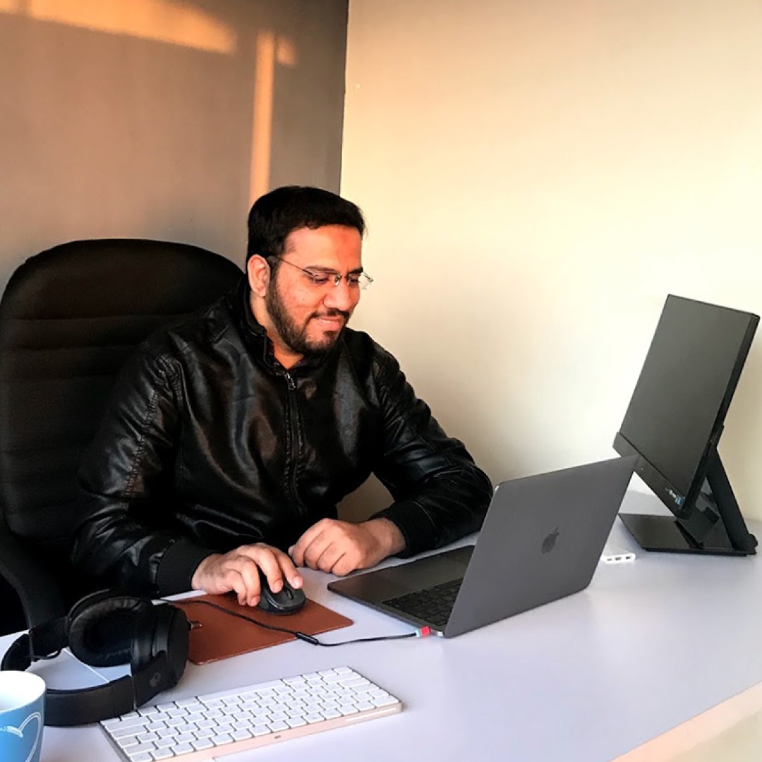 Freelancer working from a dedicated desk at Launchbox DHA Phase 5