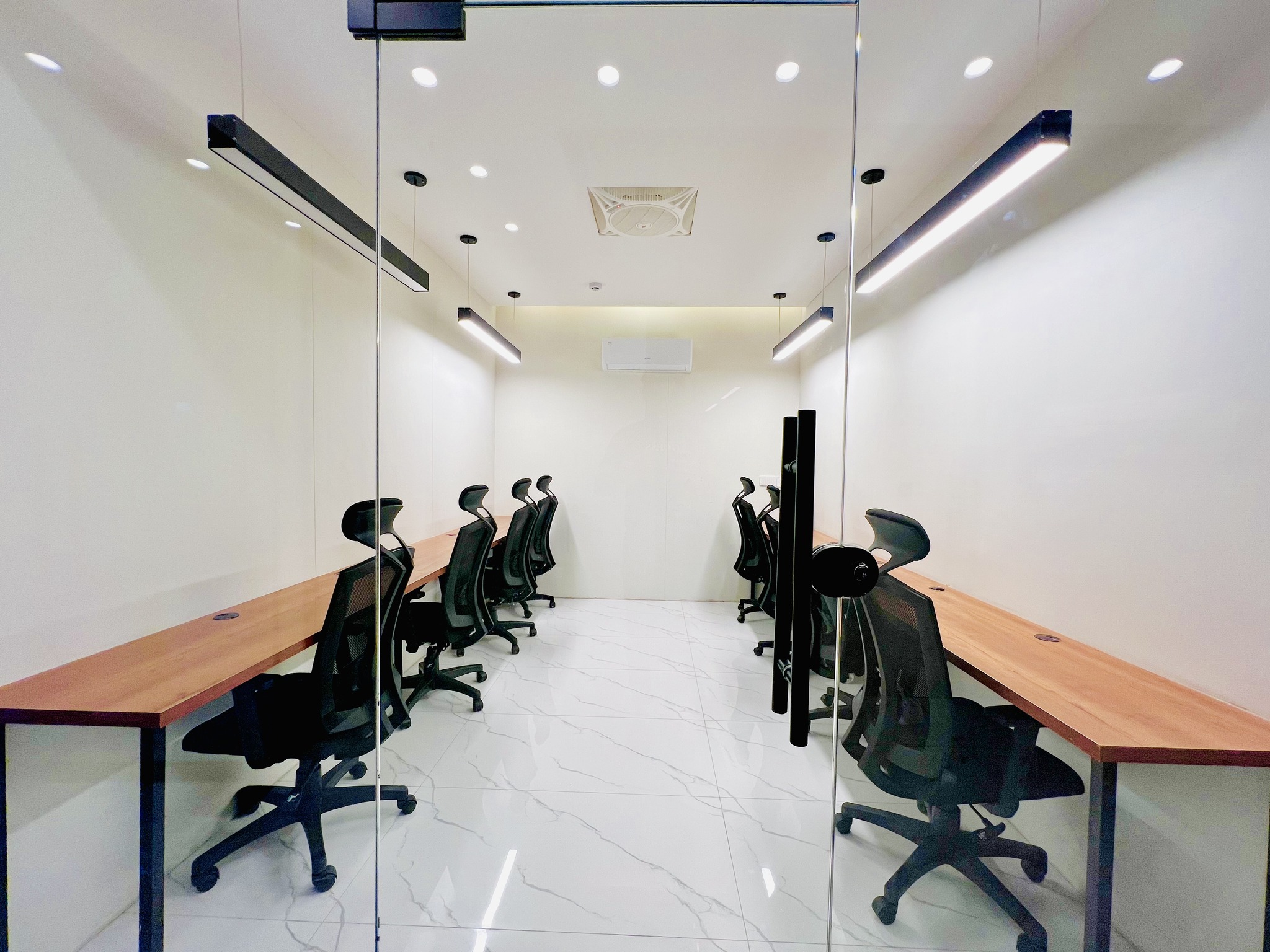 Small agency team working from a Launchbox private cabin