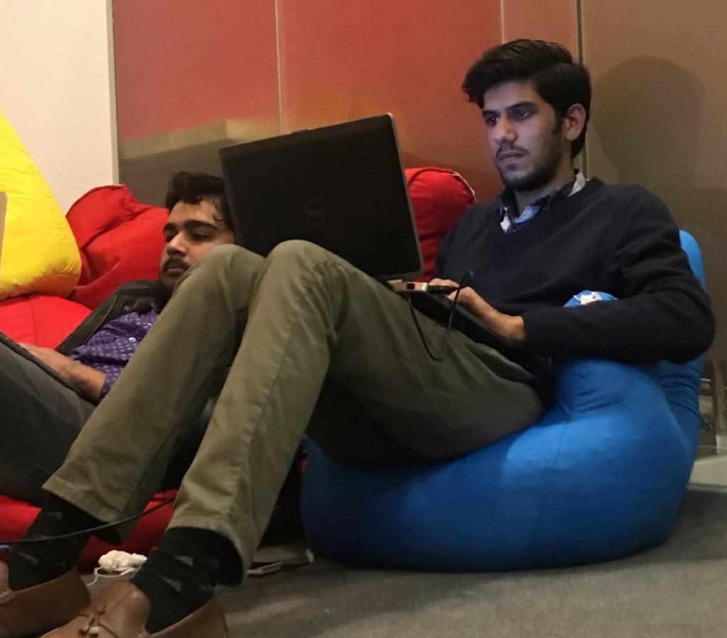 Members relaxing in the Launchbox lounge area