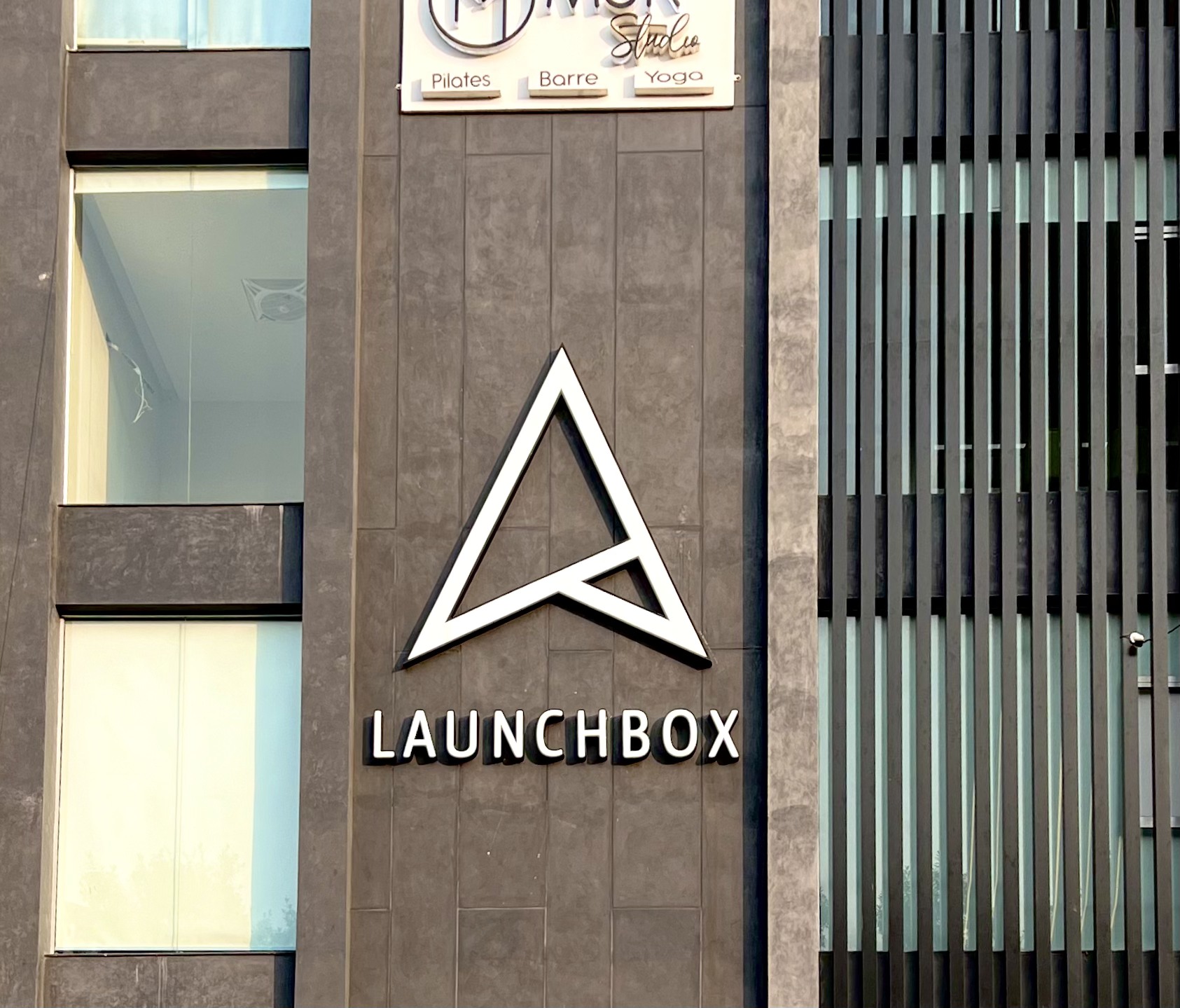 Launchbox signage at the DHA Phase 5 entrance